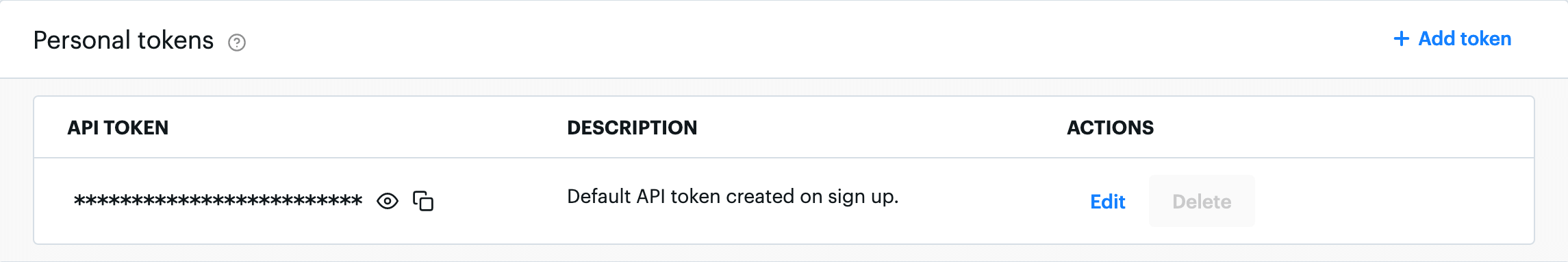 Apify token in app